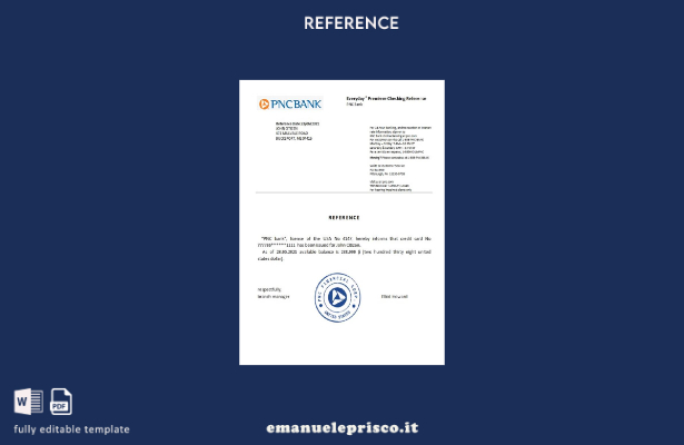modello di riferimento PNC USA in stile verificato